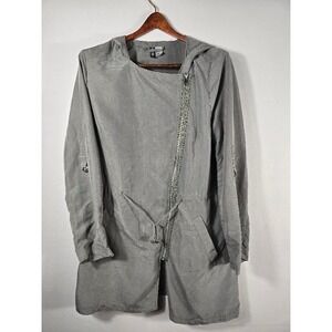 H&M Divided Women's Gray‎ Hooded Anorak Jacket Lightweight Zip Up Size US 10